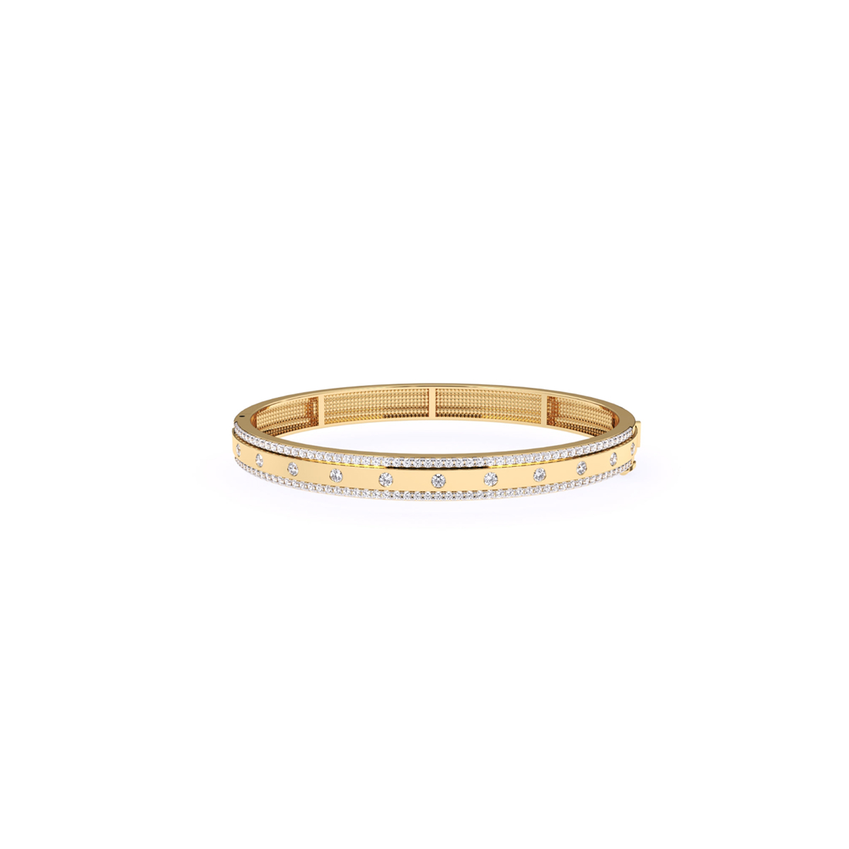 14K Rose Gold Classic Diamond Bangle Bracelet